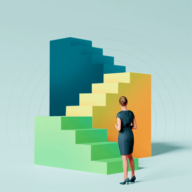 Woman Standing in Front of Stairs